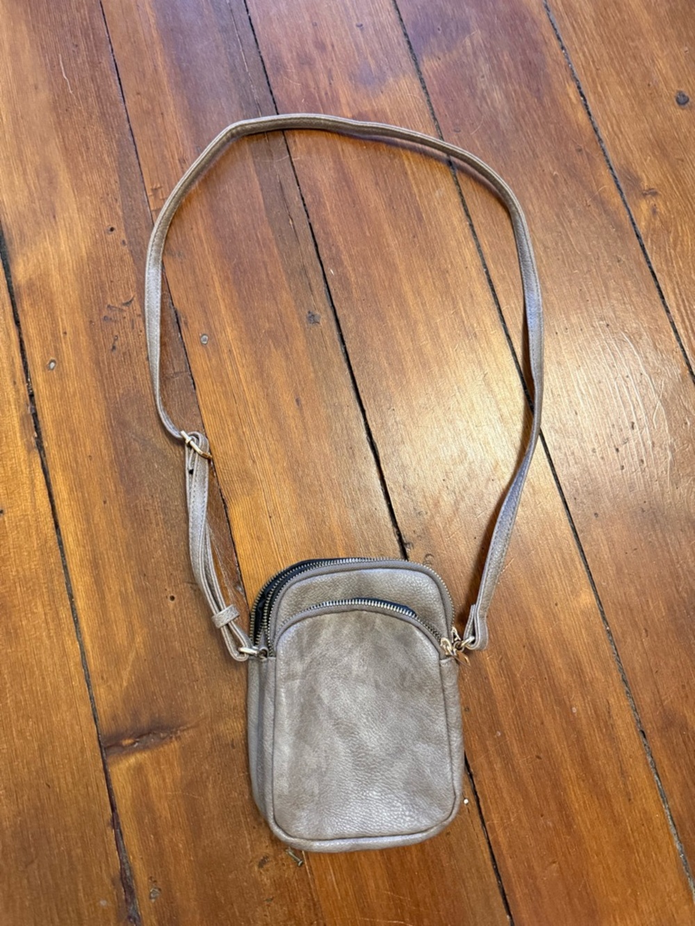 Compact Taupe Women's Crossbody Belt Bag - Sleek Hands-Free Style